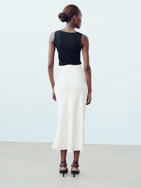 ZARA Wide Strap Polyamide Tank Top Vest Stretchy| Elevated Basic | new Black M - Picture 4 of 9